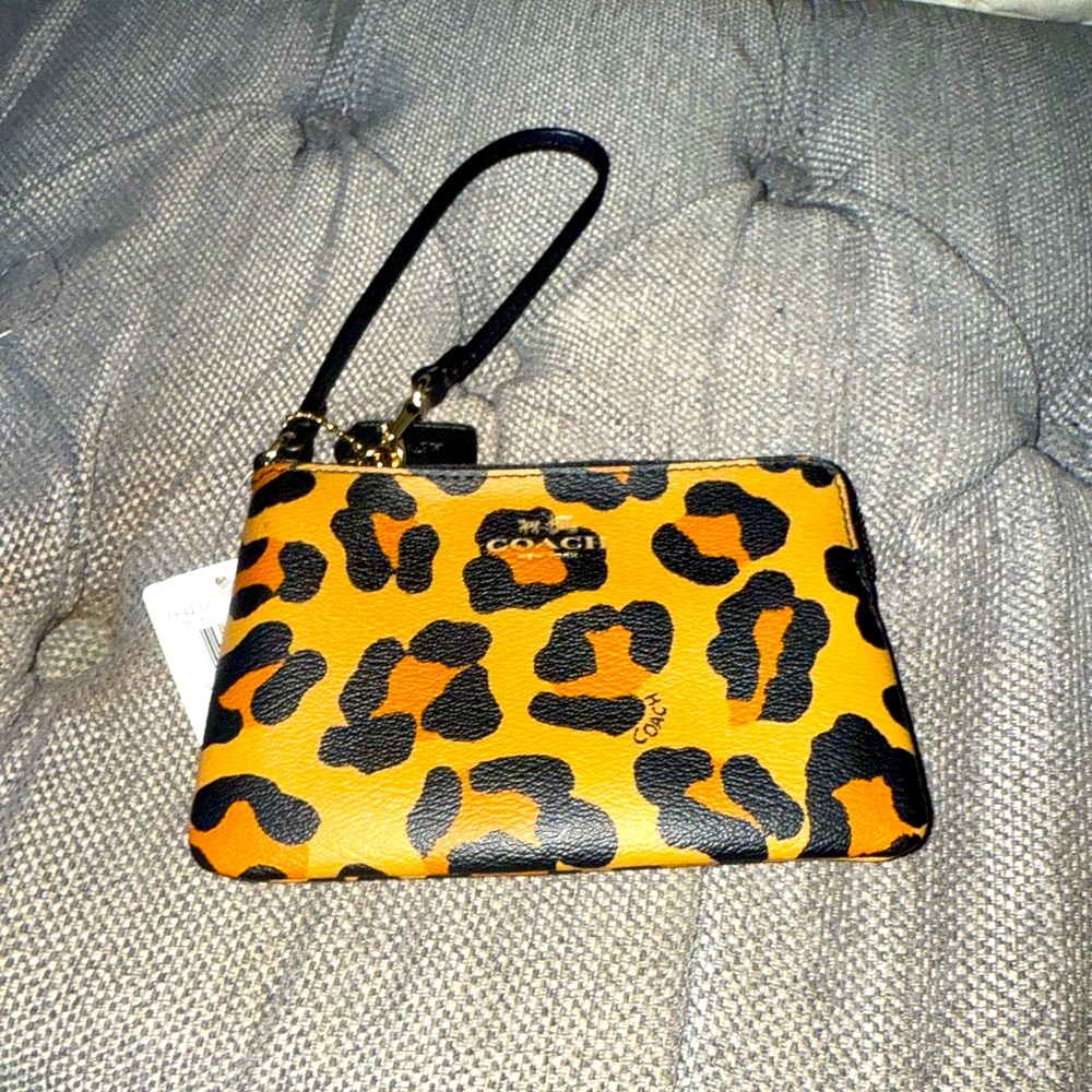 Brand New leather Coach wristlet